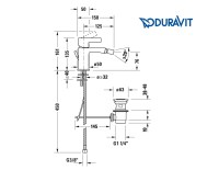 MEDIDAS MONOMANDO BIDE D-NEO DURAVIT